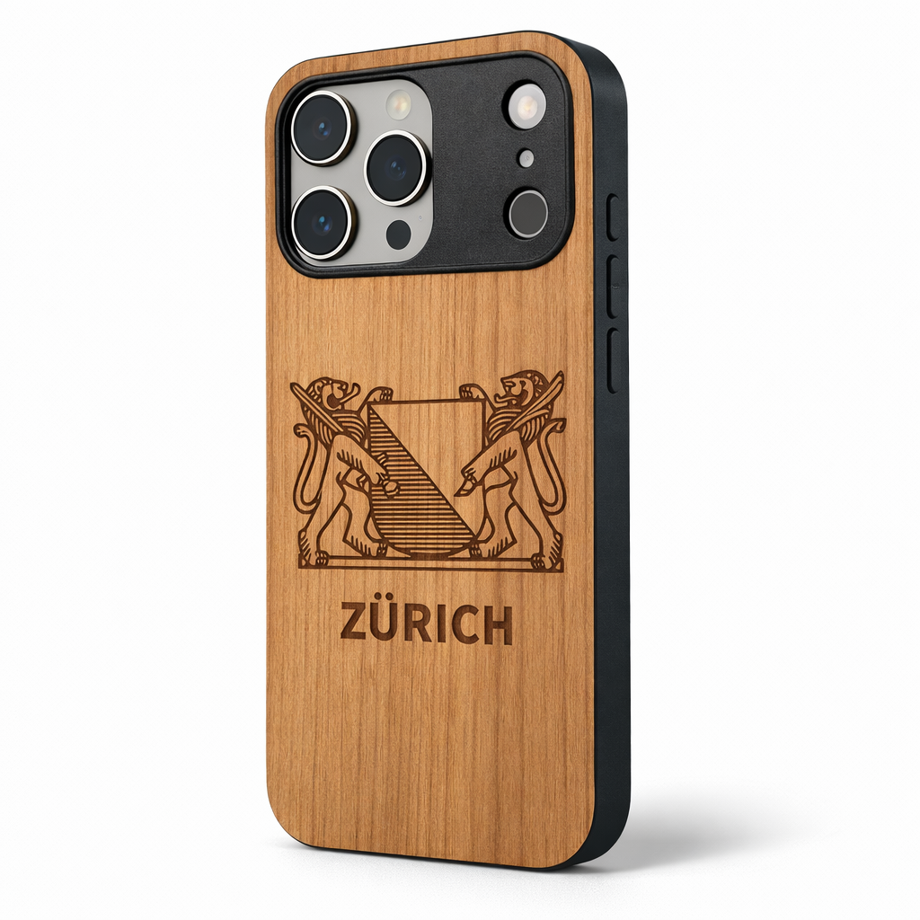 Zürich Wappen Eden Case aus Kirschholz für das iPhone 17 Pro Max mit MagSafe