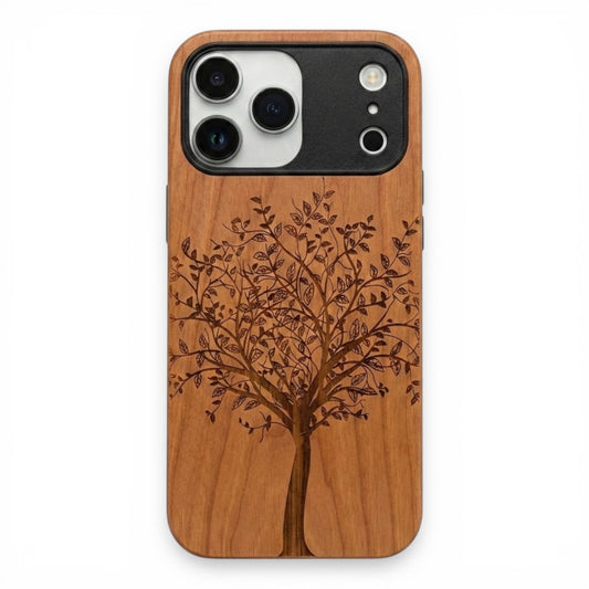 Lebensbaum Eden Case aus Kirschholz für das iPhone 17 Pro mit MagSafe