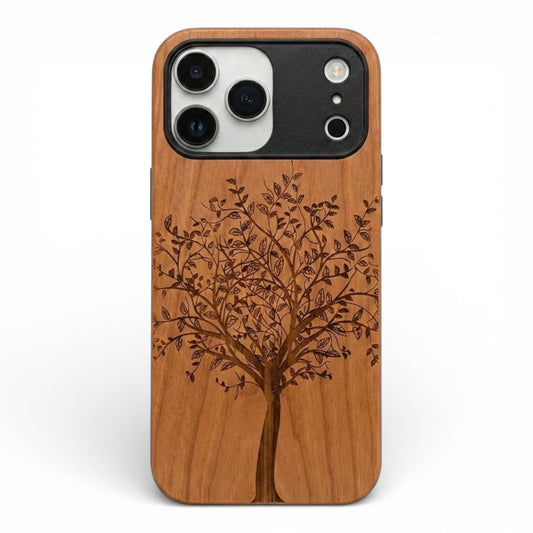 Lebensbaum Eden Case aus Kirschholz für das iPhone 17 Pro Max mit MagSafe