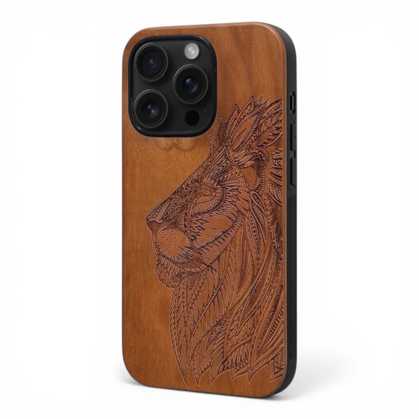 Löwe Eden Case aus Kirschholz für das iPhone 16 Pro Max mit MagSafe