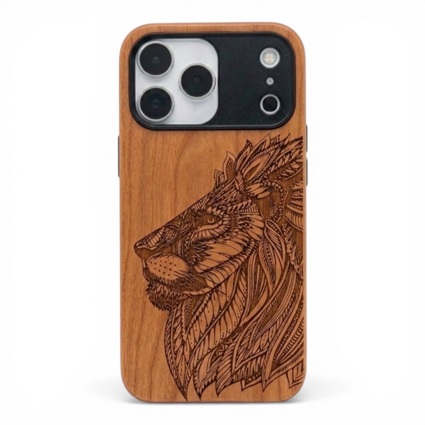 Löwen Eden Case aus Kirschholz für das iPhone 17 Pro mit MagSafe