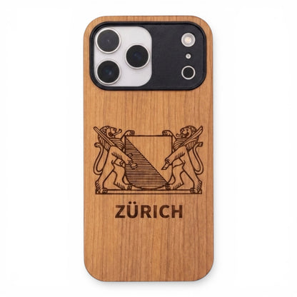 Zürich Wappen Eden Case aus Kirschholz für das iPhone 17 Pro mit MagSafe