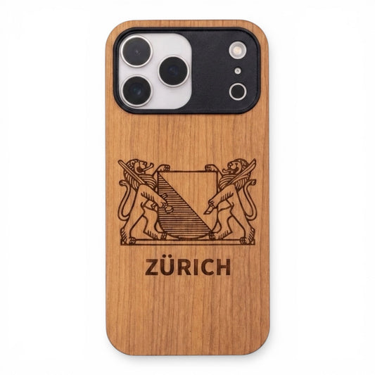 Zürich Wappen Eden Case aus Kirschholz für das iPhone 17 Pro mit MagSafe