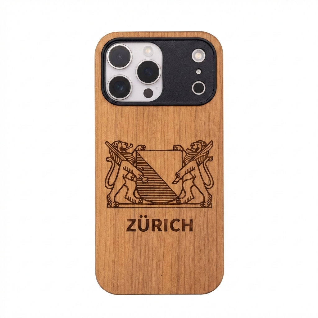 Zürich Wappen Eden Case aus Kirschholz für das iPhone 17 Pro Max mit MagSafe