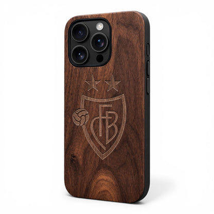 FC Basel Eden Case aus Nussbaumholz für das iPhone 16 Pro mit MagSafe