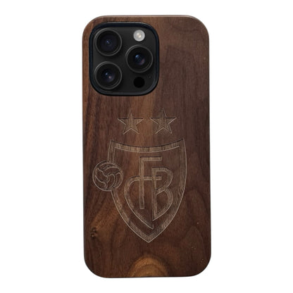FC Basel Eden Case aus Nussbaumholz für das iPhone 16 Pro mit MagSafe