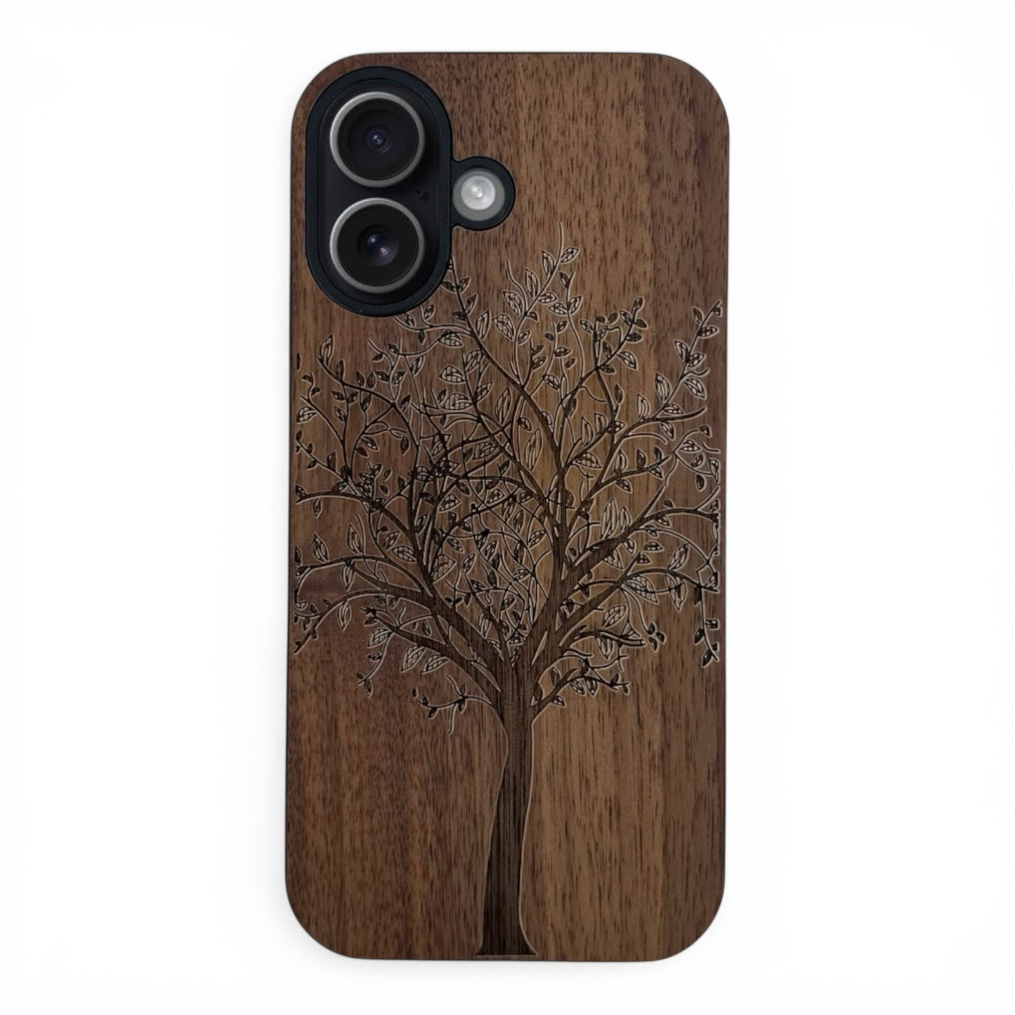 Lebensbaum Eden Case aus Nussbaumholz für das iPhone 16 mit MagSafe