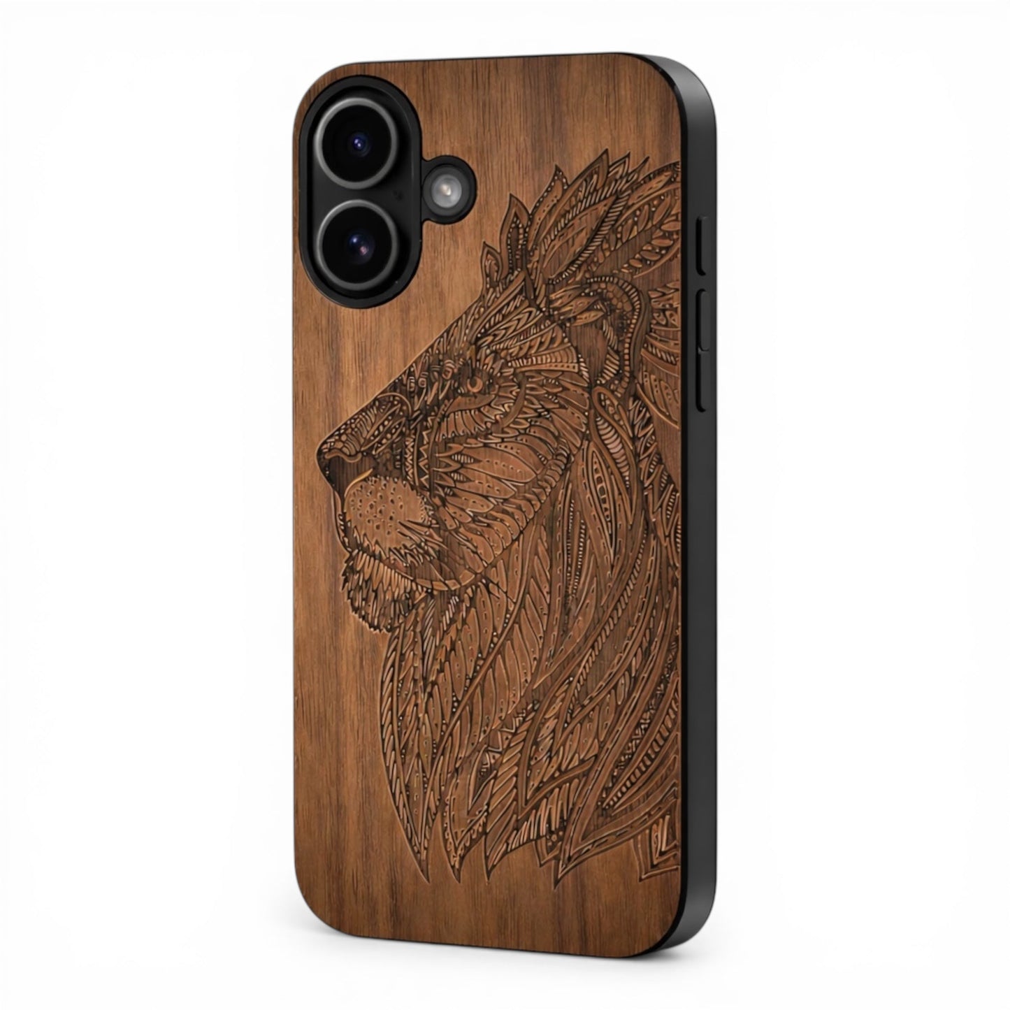 Löwen Eden Case aus Nussholz für das iPhone 17 mit MagSafe