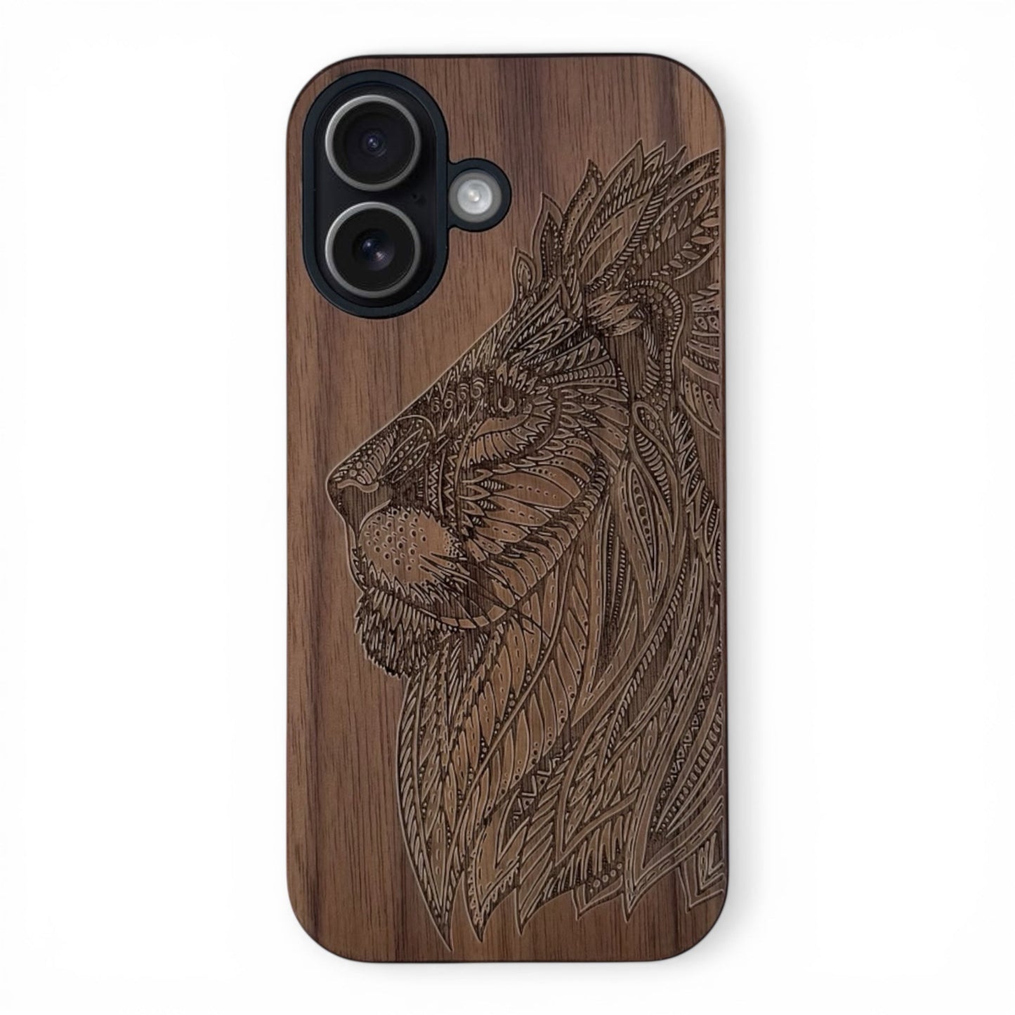 Löwen Eden Case aus Nussholz für das iPhone 17 mit MagSafe