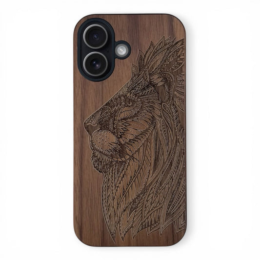 Löwen Eden Case aus Nussholz für das iPhone 17 mit MagSafe