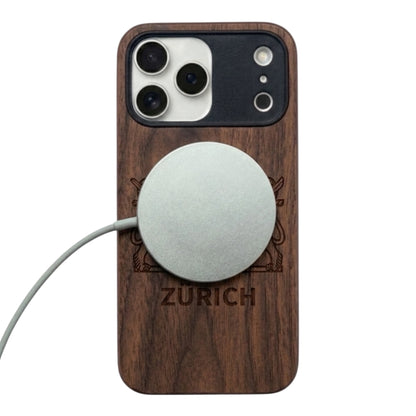 Zürich Wappen Eden Case aus Nussholz für das iPhone 17 Pro Max mit MagSafe