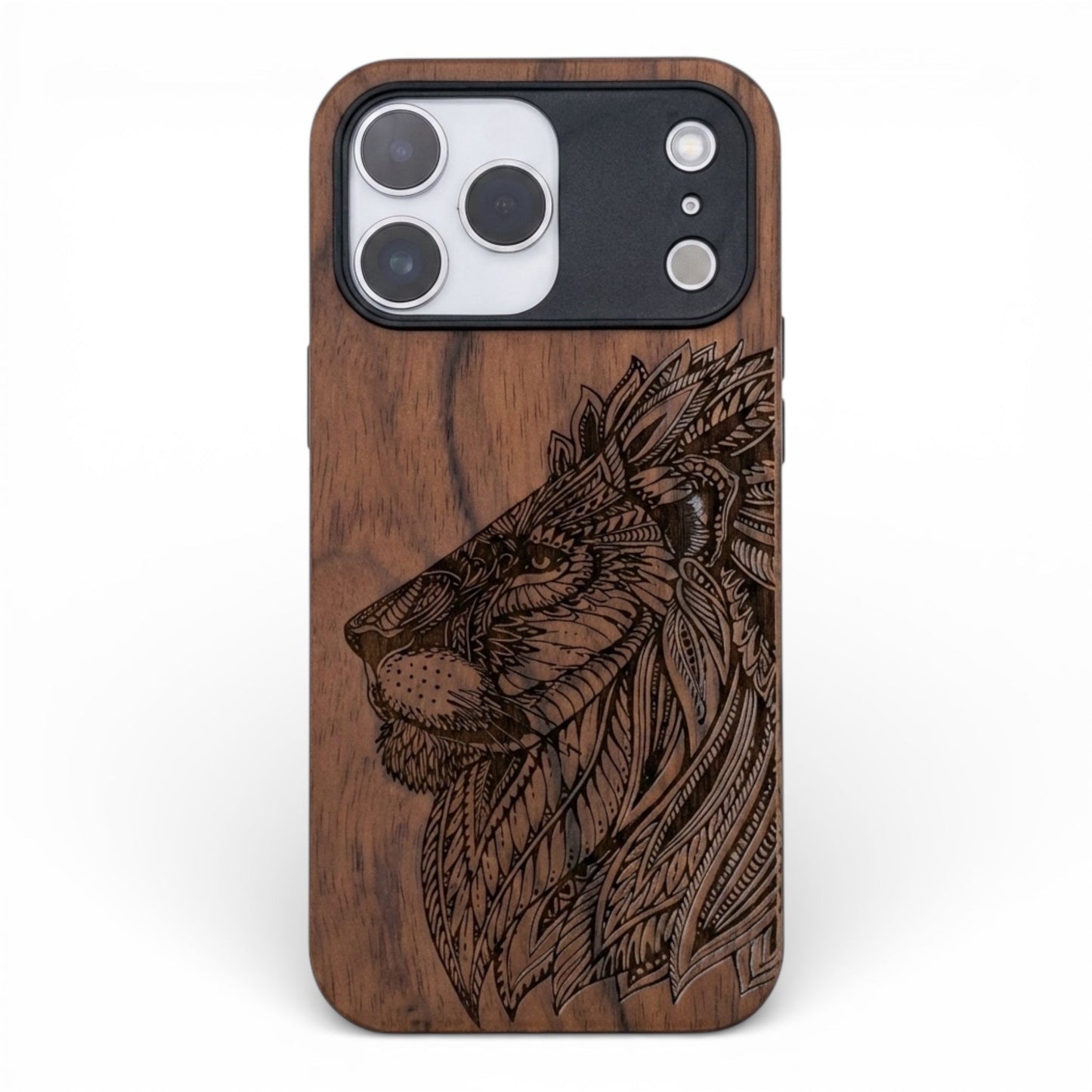 Löwen Eden Case aus Nussbaumholz für das iPhone 17 Pro Max mit MagSafe