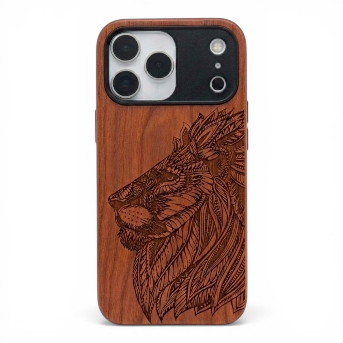 Löwen Eden Case aus Rosenholz für das iPhone 17 Pro mit MagSafe