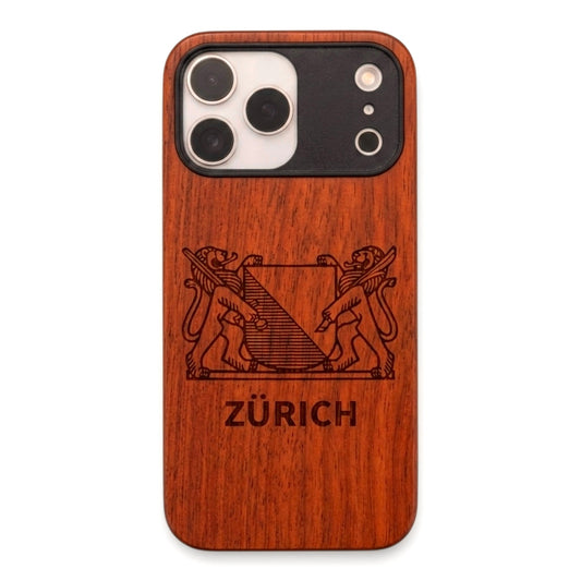 Zürich Wappen Eden Case aus Rosenholz für das iPhone 17 Pro mit MagSafe
