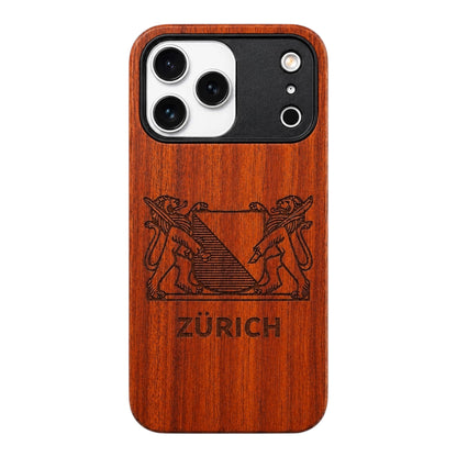 Zürich Wappen Eden Case aus Rosenholz für das iPhone 17 Pro mit MagSafe