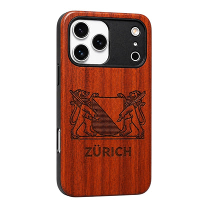 Zürich Wappen Eden Case aus Rosenholz für das iPhone 17 Pro mit MagSafe