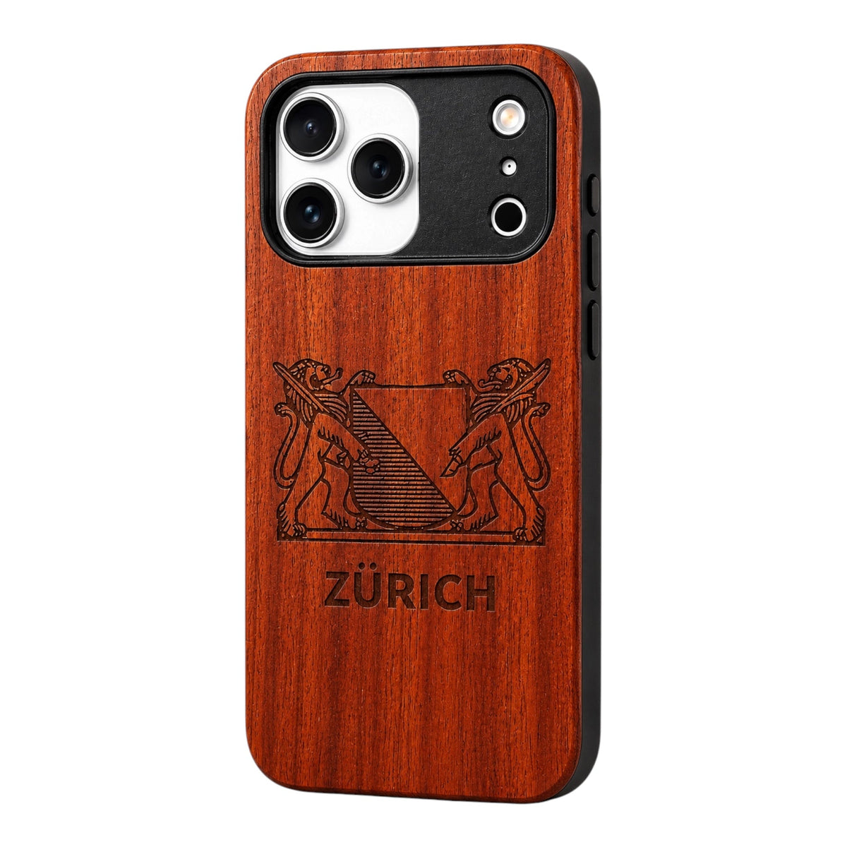 Zürich Wappen Eden Case aus Rosenholz für das iPhone 17 Pro mit MagSafe