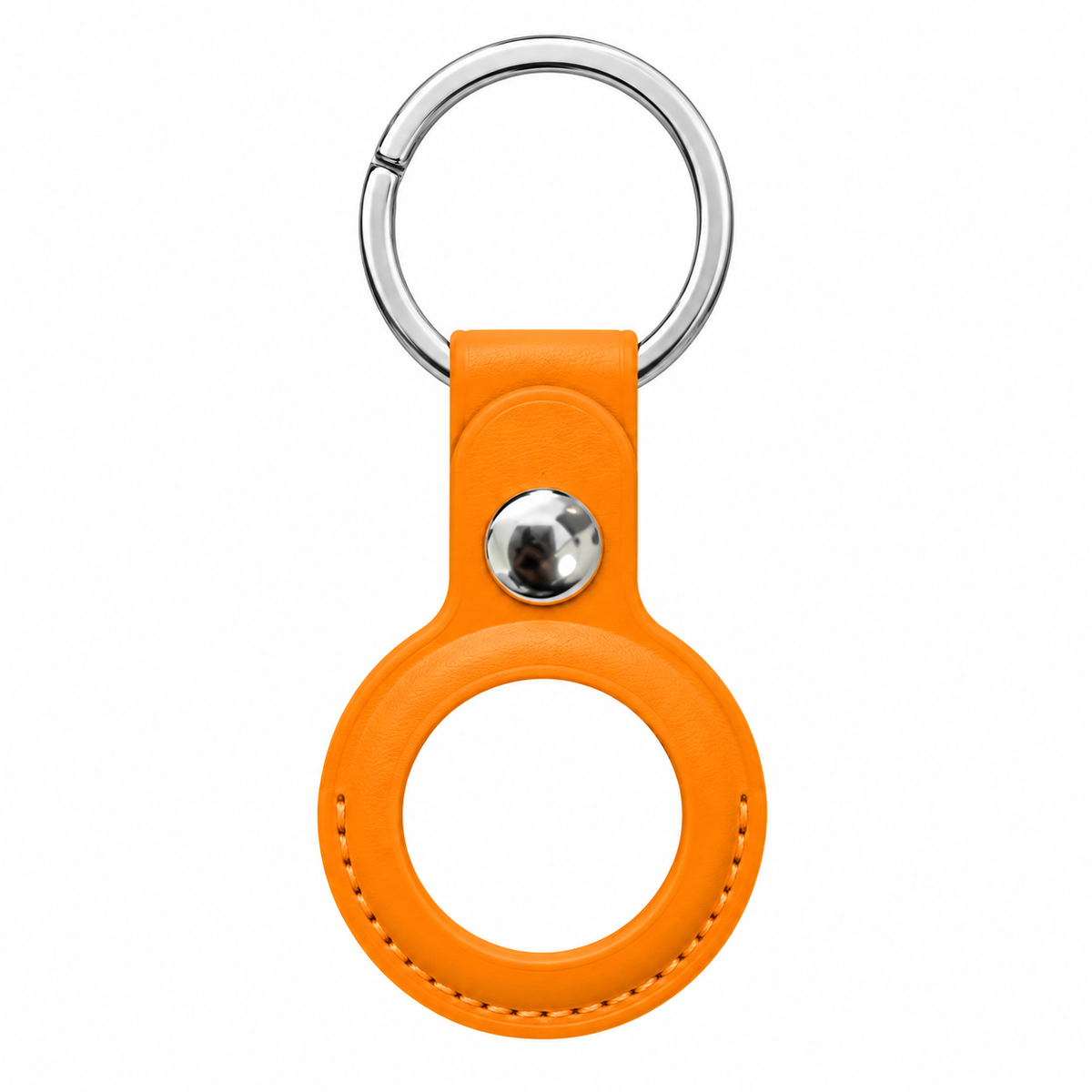 AirTag-Schlüsselanhänger Goldorange – Frontansicht, ohne AirTag