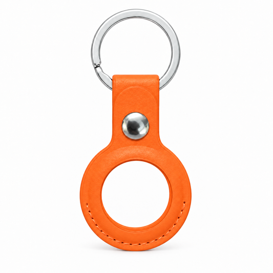 AirTag-Schlüsselanhänger Orange – Frontansicht, ohne AirTag