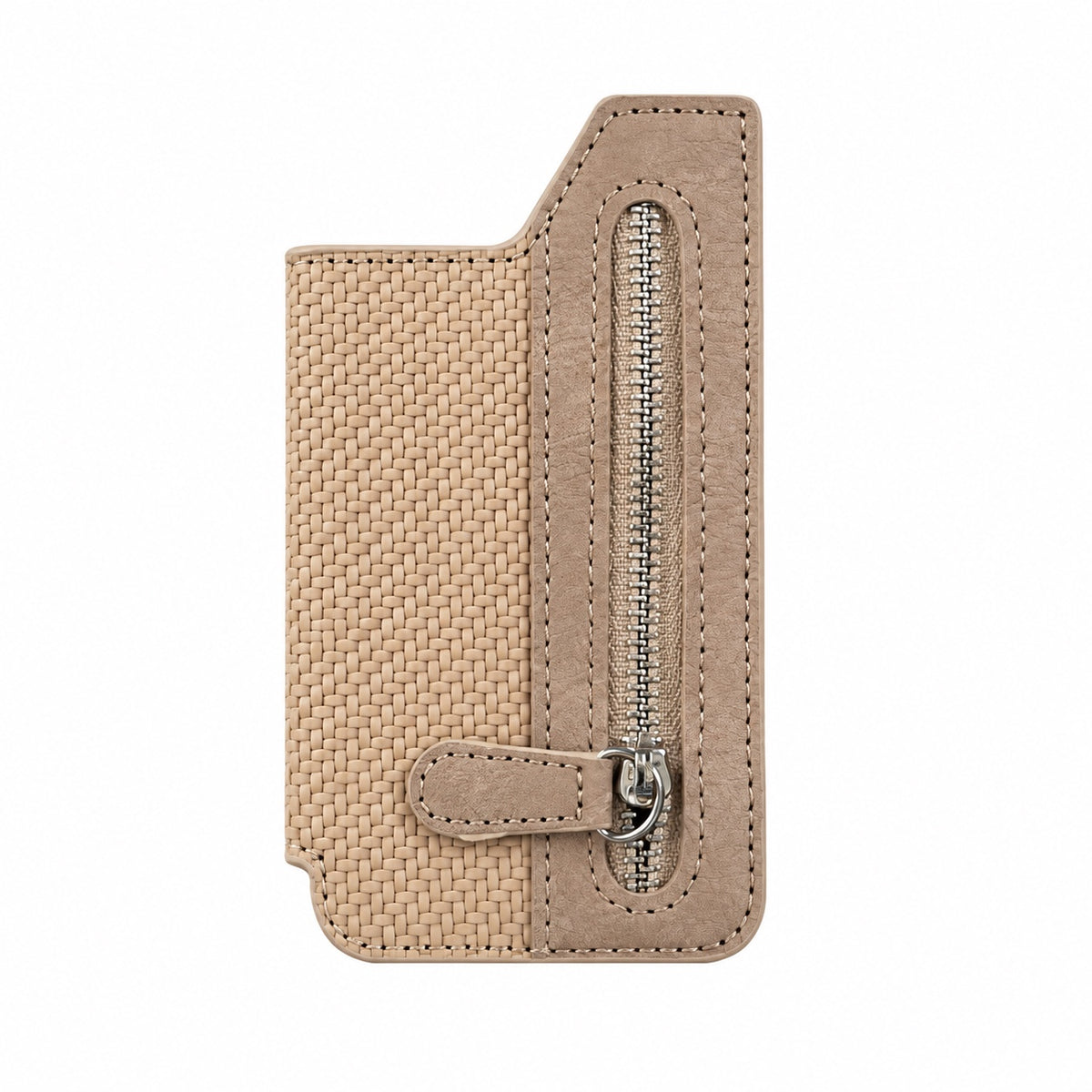 Aufklebbares Zippwallet Beige – Frontansicht