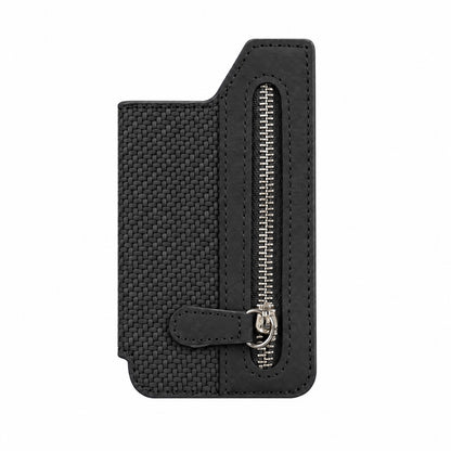 Aufklebbares Zippwallet Schwarz – Frontansicht