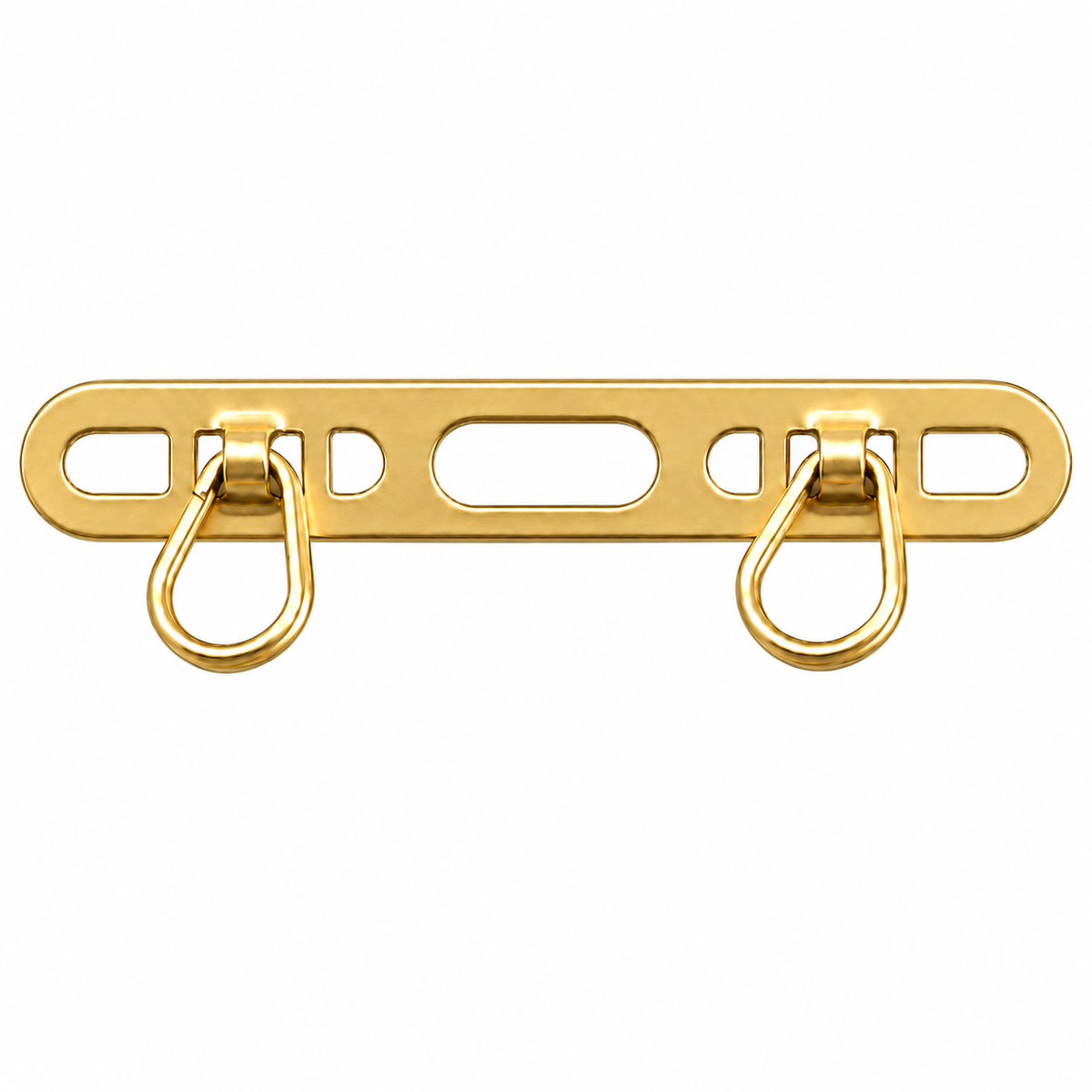 Handyketten-Adapter aus Metall mit Doppelöse in Gold – Frontansicht