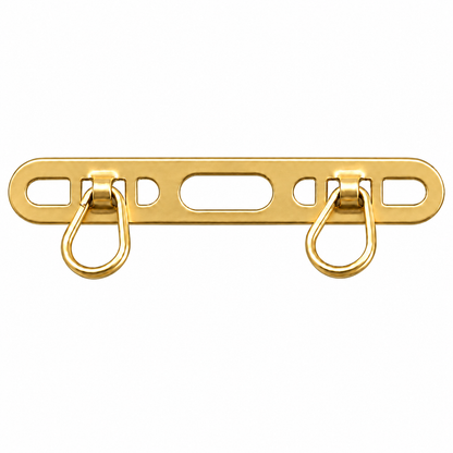 Handyketten-Adapter aus Metall mit Doppelöse in Gold – Frontansicht