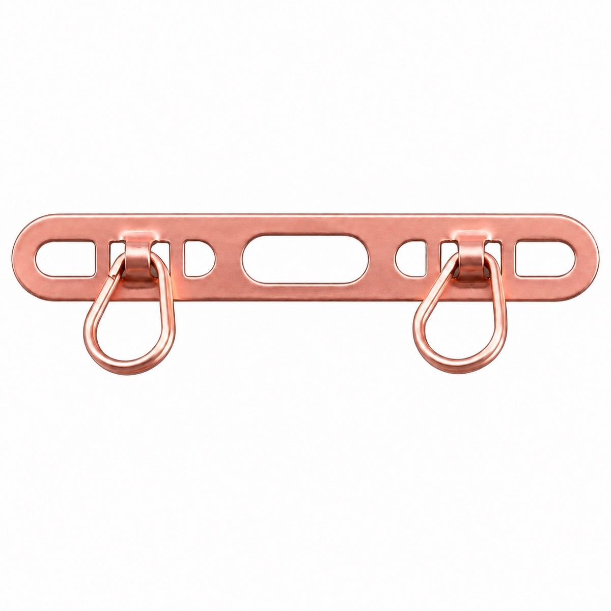 Handyketten-Adapter aus Metall mit Doppelöse in Roségold – Frontansicht