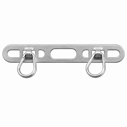 Handyketten-Adapter aus Metall mit Doppelöse in Silber – Frontansicht