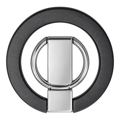 Magnetischer Ring Phone Stand – Schwarz – Ring Silber – Vorderansicht
