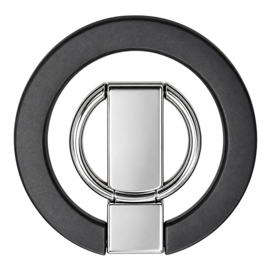 Magnetischer Ring Phone Stand – Schwarz – Ring Silber – Vorderansicht