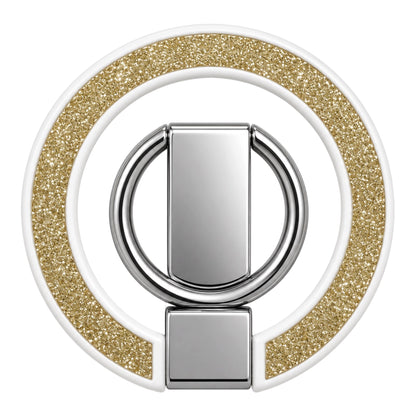 Magnetischer Ring Phone Stand – Weiss – Glitzer Gold – Vorderansicht