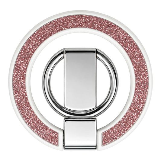 Magnetischer Ring Phone Stand – Weiss – Glitzer Rosa – Vorderansicht