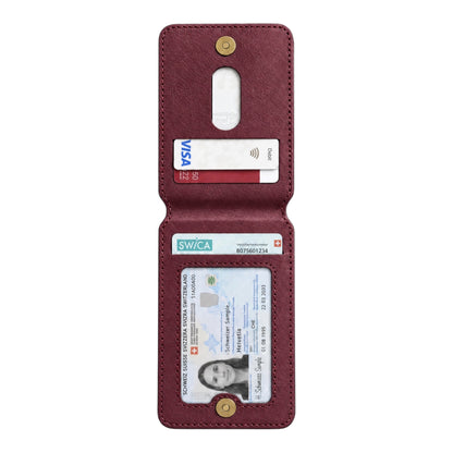 MagSafe Magnetic Zipper Wallet Bordeaux – offene Innenansicht mit Kartenfächern