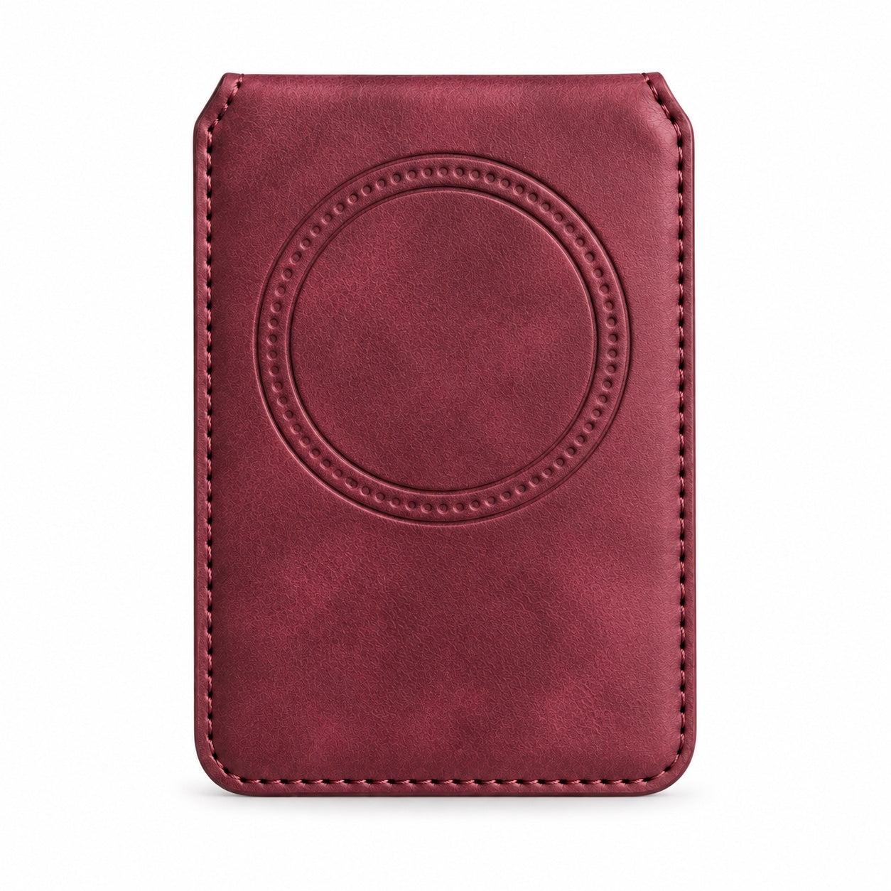 MagSafe Magnetic Zipper Wallet Bordeaux – Rückseite mit Magnetring