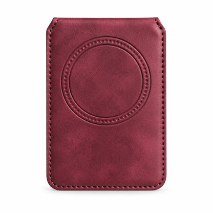 MagSafe Magnetic Zipper Wallet Bordeaux – Rückseite mit Magnetring