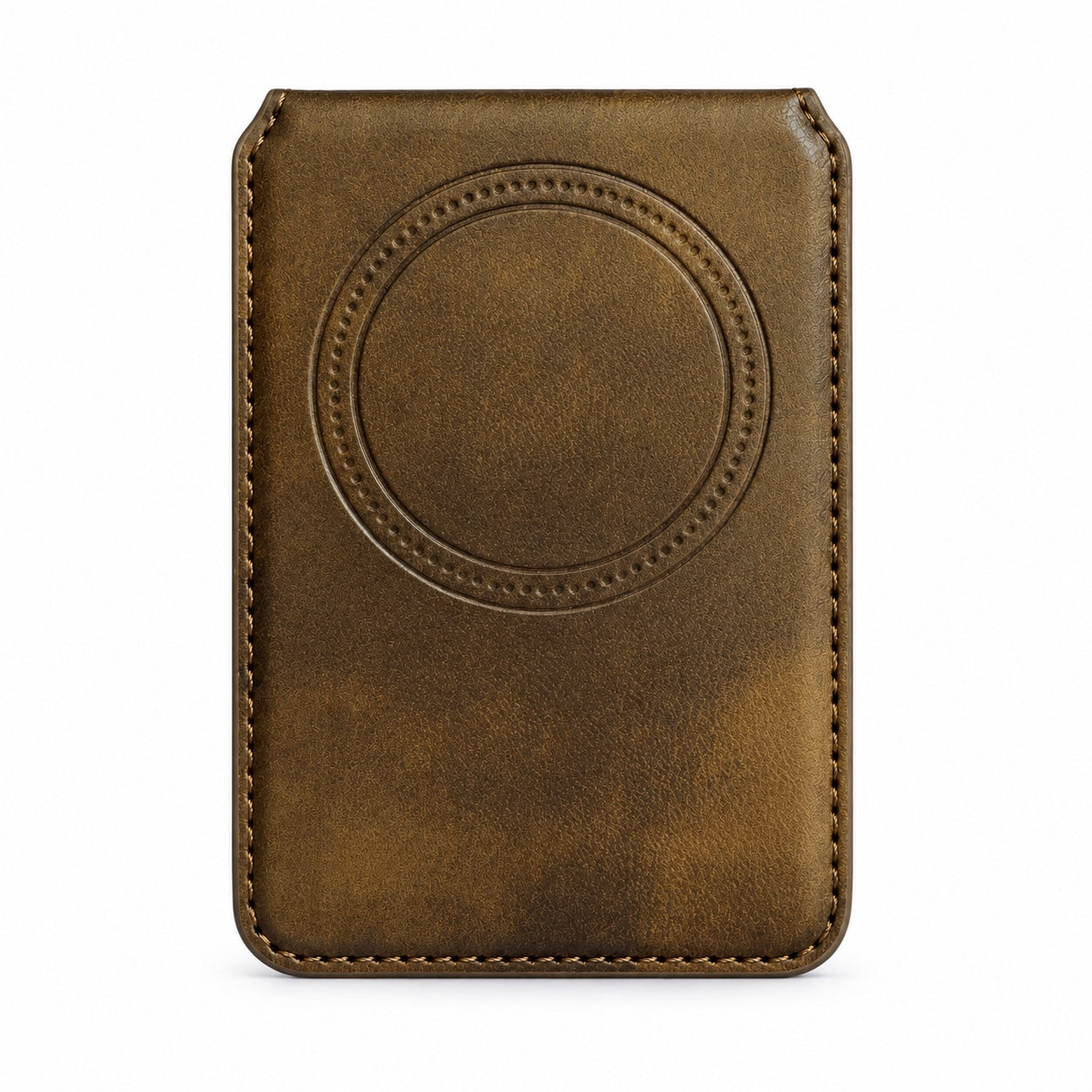 MagSafe Magnetic Zipper Wallet Braun – Rückseite mit Magnetring