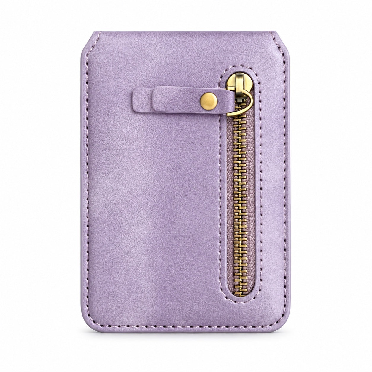 MagSafe Magnetic Zipper Wallet Lila – Vorderseite mit Reissverschlussfach