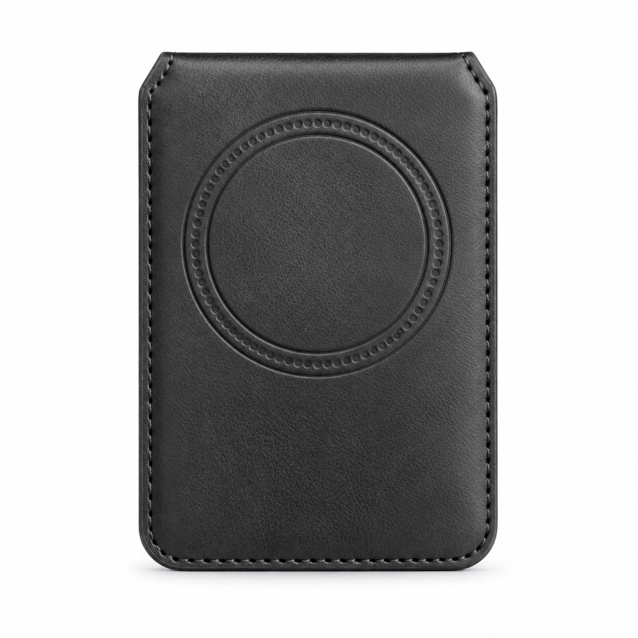 MagSafe Magnetic Zipper Wallet Schwarz – Rückseite mit Magnetring