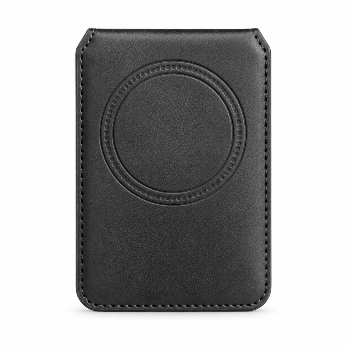 MagSafe Magnetic Zipper Wallet Schwarz – Rückseite mit Magnetring