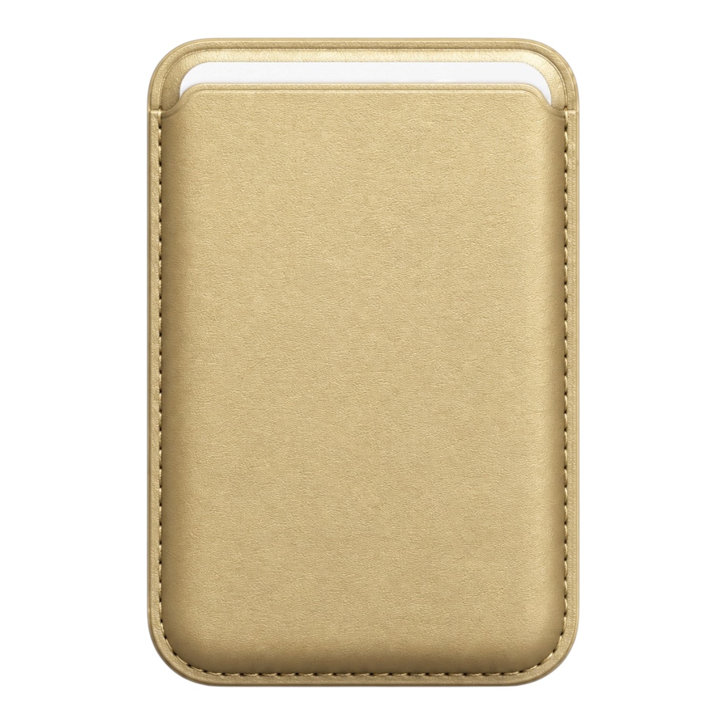 MagSafe Kartenetui aus Kunstleder in Gold – Vorderseite