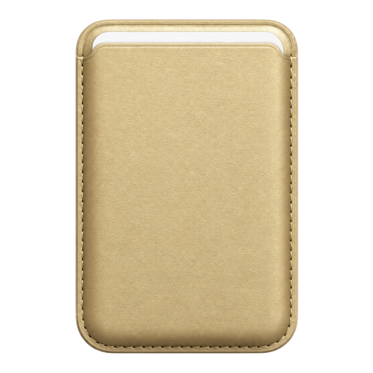 MagSafe Kartenetui aus Kunstleder in Gold – Vorderseite