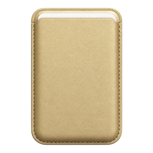 MagSafe Kartenetui aus Kunstleder in Gold – Vorderseite