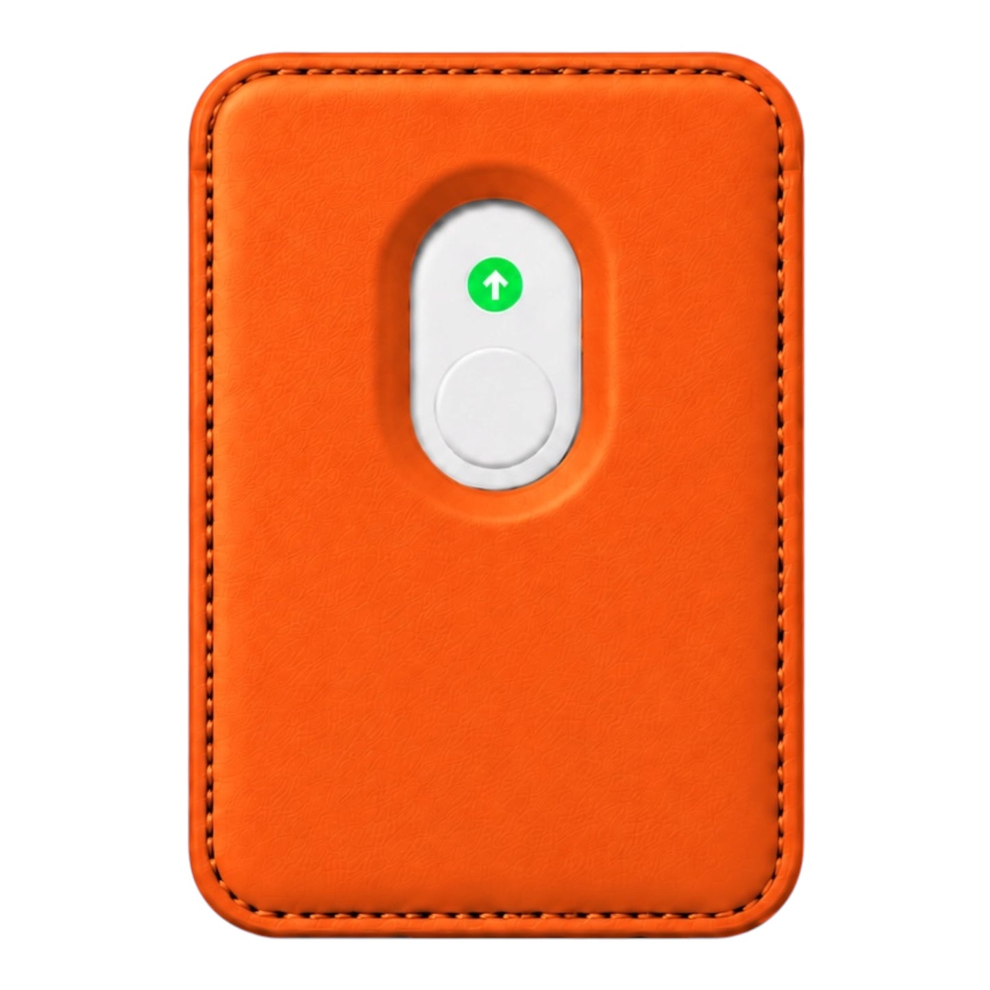 MagSafe Kartenetui aus Kunstleder in Orange – Rückseite