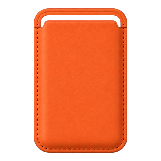 MagSafe Kartenetui aus Kunstleder in Orange – Vorderseite