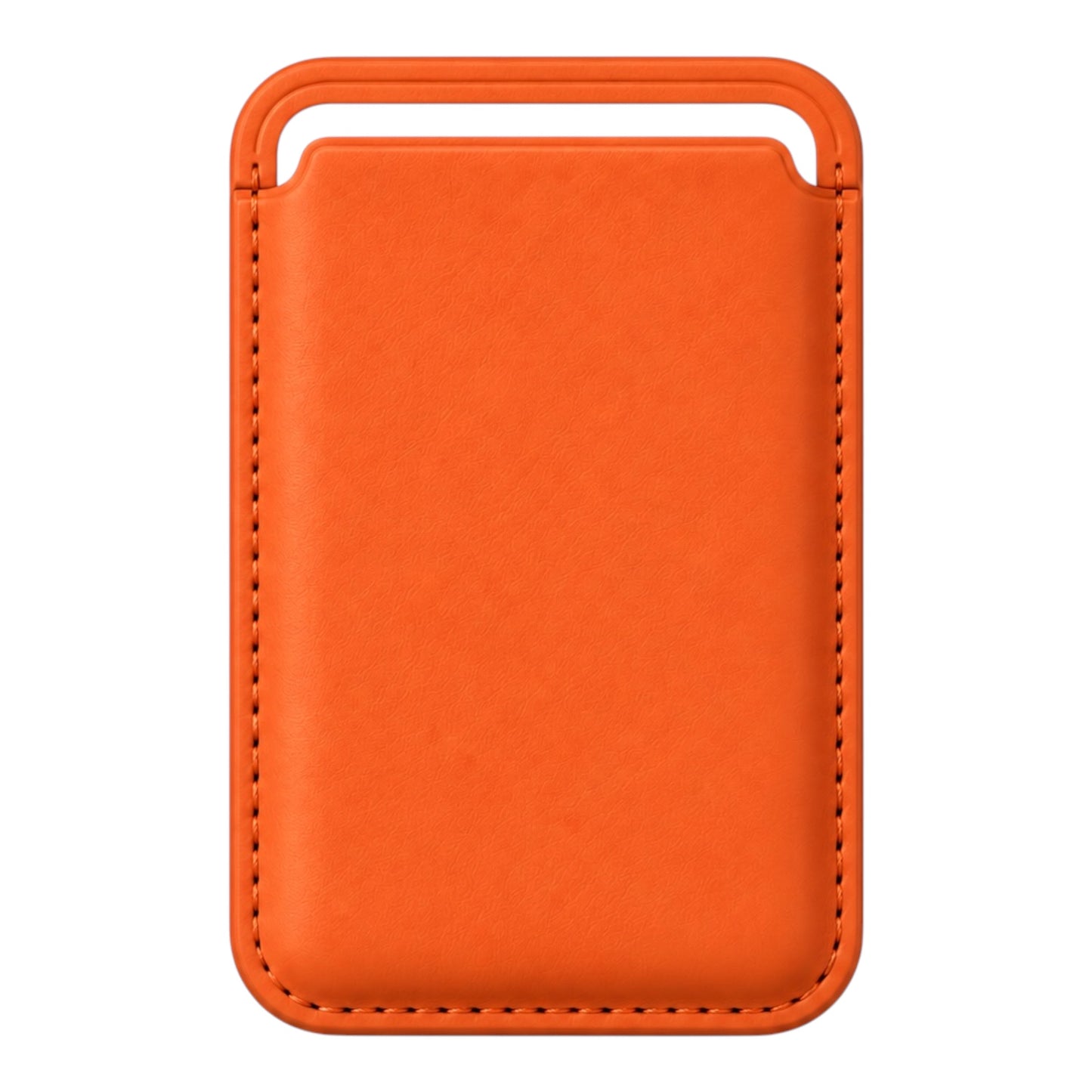 MagSafe Kartenetui aus Kunstleder in Orange – Vorderseite