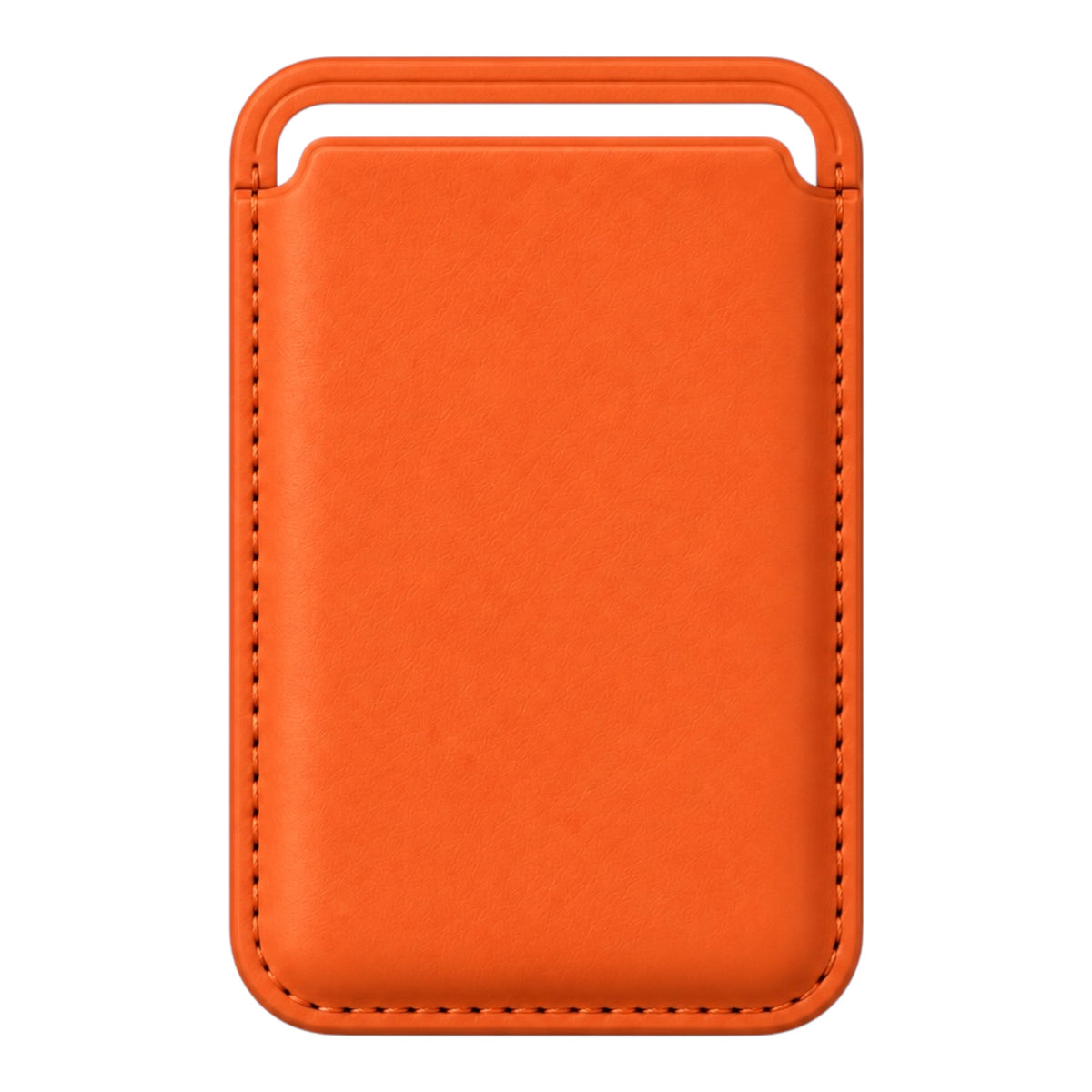 MagSafe Kartenetui aus Kunstleder in Orange – Vorderseite