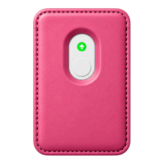 MagSafe Kartenetui aus Kunstleder in Pink – Rückseite