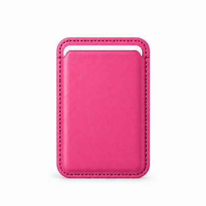 MagSafe Kartenetui aus Kunstleder in Pink – Vorderseite
