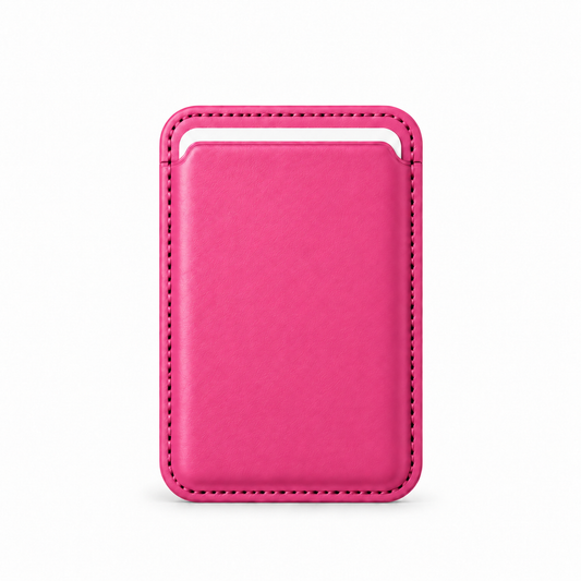 MagSafe Kartenetui aus Kunstleder in Pink – Vorderseite